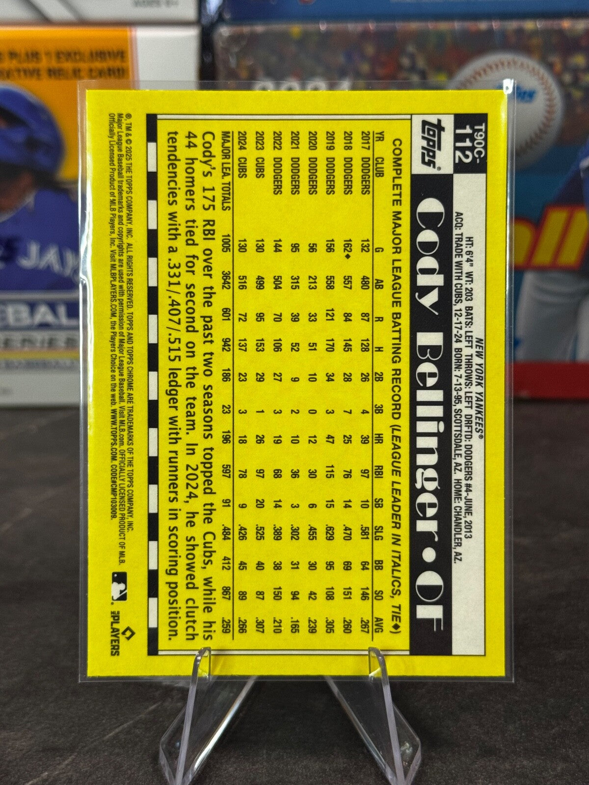 2025 Topps Series 2 - BLUE Mojo Refractor #T90C-112 CODY BELLINGER /150