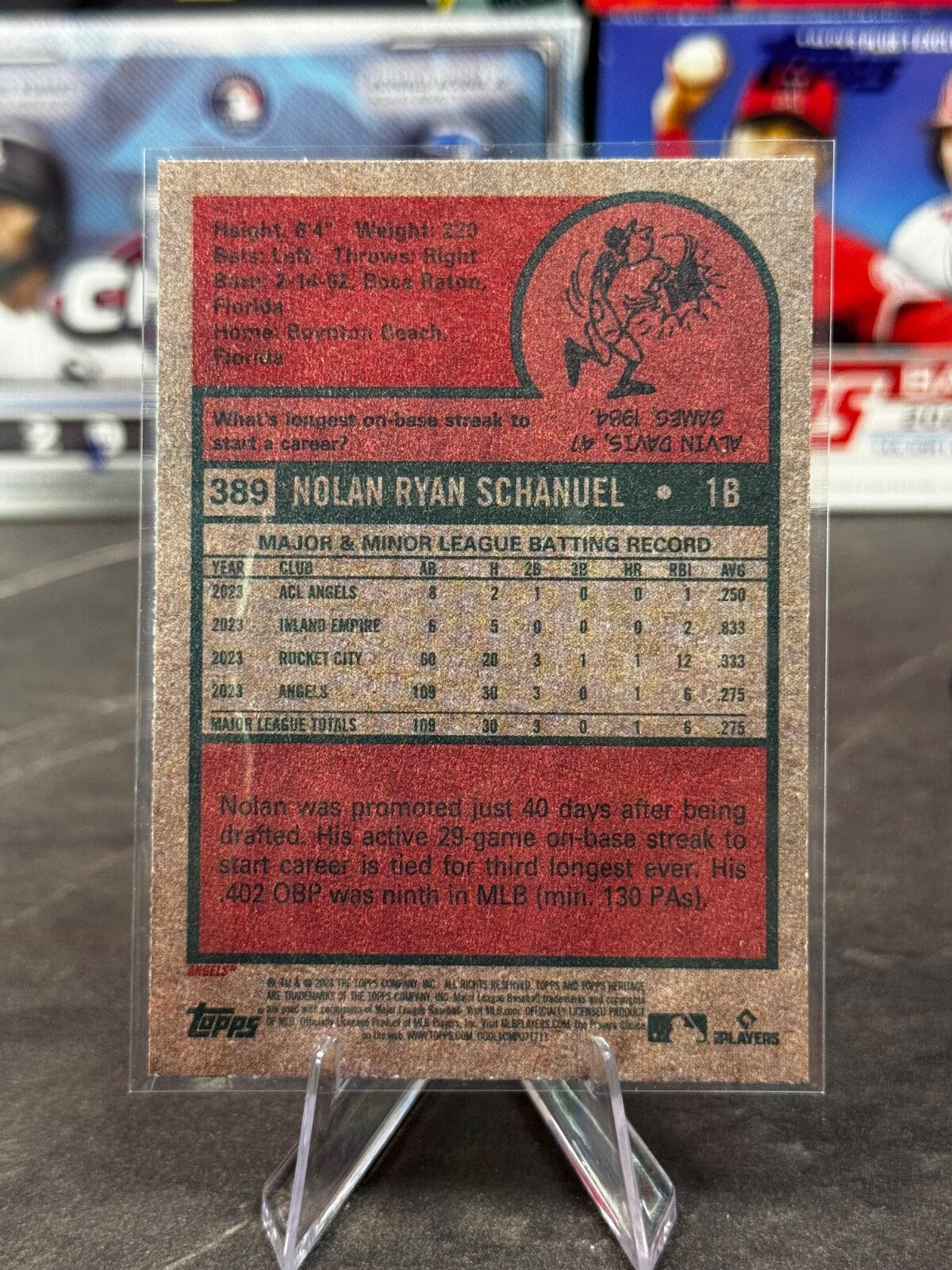 2024 Topps Heritage - Rookies Nolan Schanuel #389 (RC)