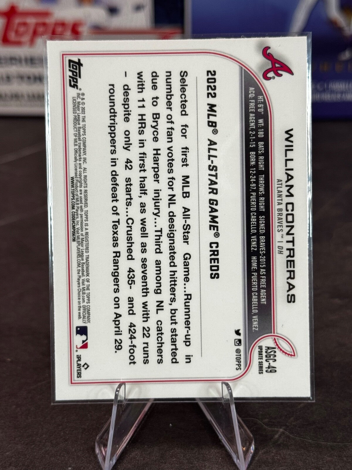 2022 Topps Chrome Update Series - 2022 All-Star Game William Contreras #ASGC-49