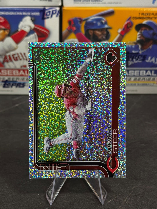 2025 Topps Series 1 - Spencer Steer #37 Confetti Sparkle