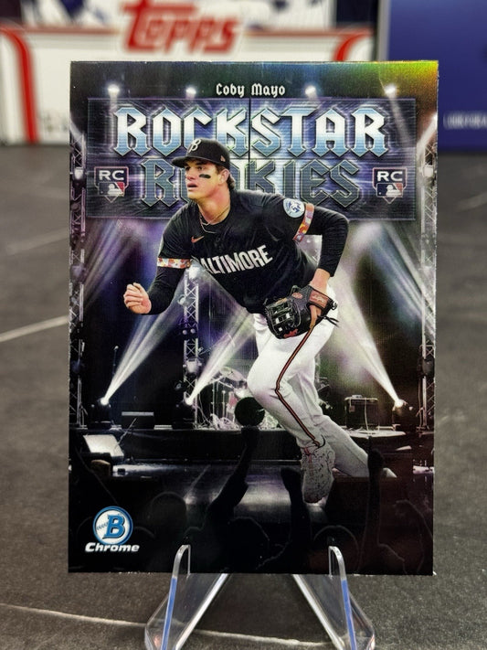 2025 Bowman Chrome Coby Mayo Rockstar Rookies RR-7 Baltimore Orioles RC