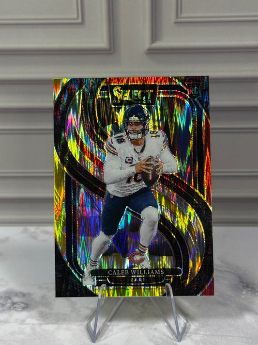 2024 Panini Select - Premier Caleb Williams #114 Red & Yellow Shock Prizm (RC)