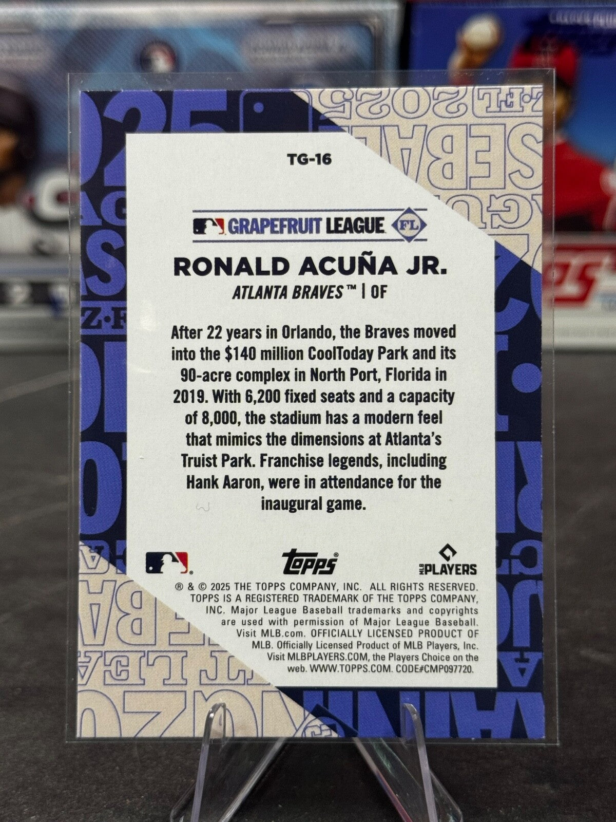 2025 Topps Series 1 - Training Grounds Ronald Acuña Jr. #TG-16