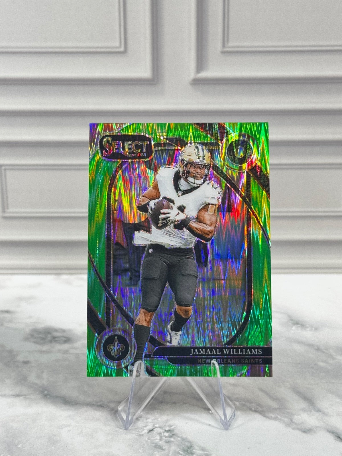 2024 Panini Select - Club Level Jamaal Williams #266 Neon Green Shock Prizm /499