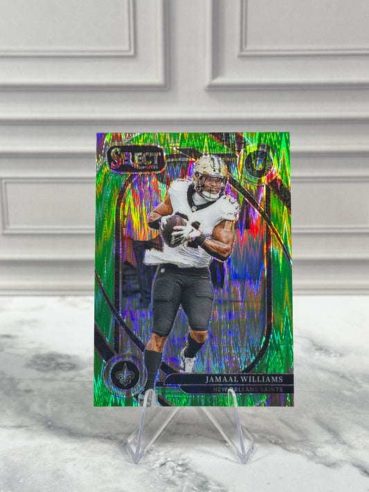 2024 Panini Select - Club Level Jamaal Williams #266 Neon Green Shock Prizm /499