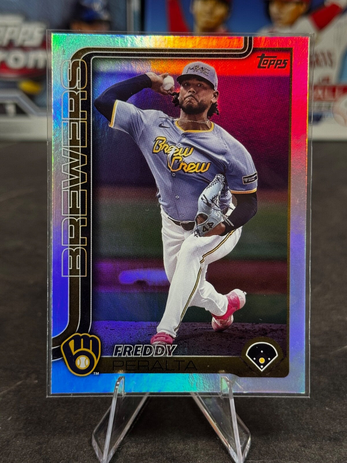 2025 Topps Series 1 - Freddy Peralta #61 Rainbow Foilboard