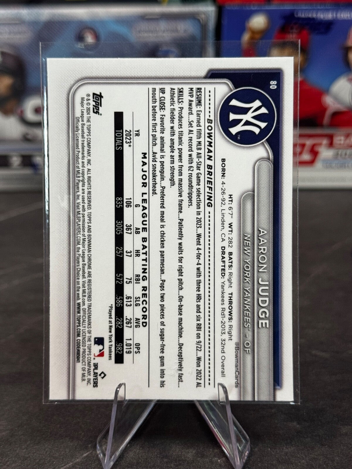 2024 Bowman Chrome - Aaron Judge #80