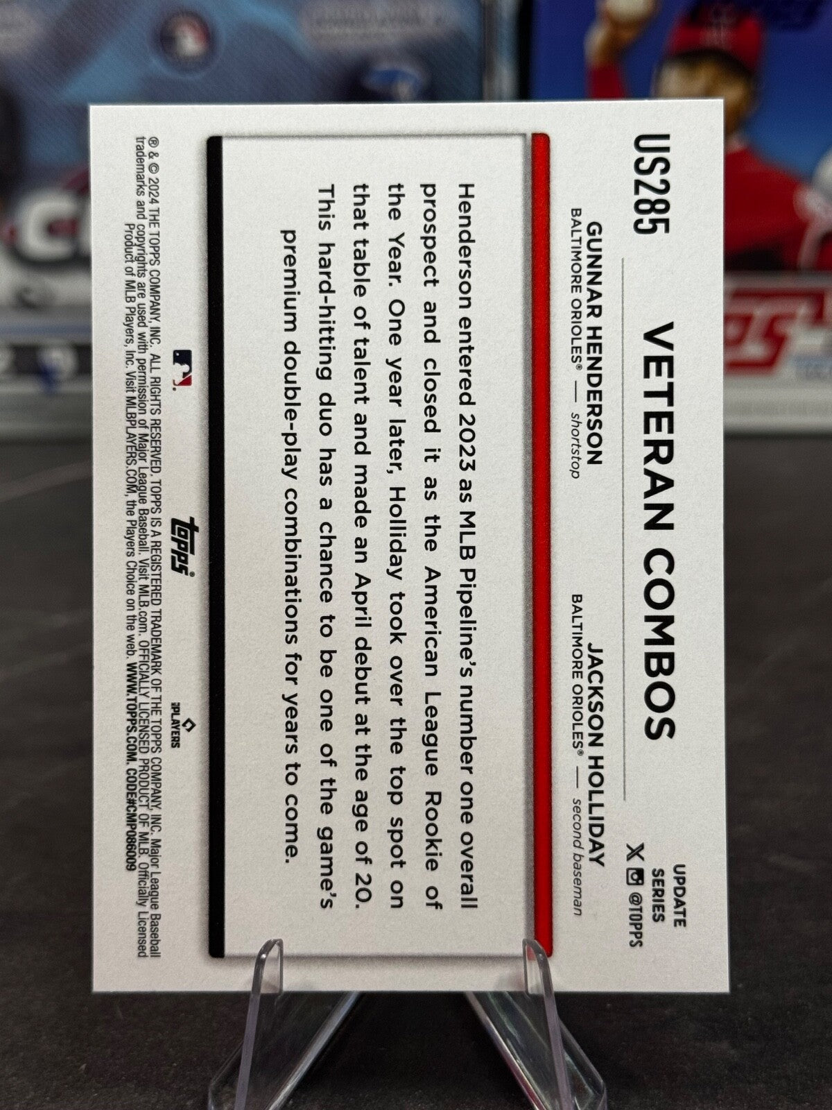 2024 Topps - Veteran Combos Jackson Holliday/Gunnar Henderson #US285 Blue