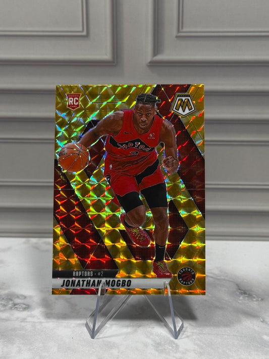 2024-25 Panini Mosaic - Rookies Jonathan Mogbo #235 Reactive Yellow Mosaic  (RC)