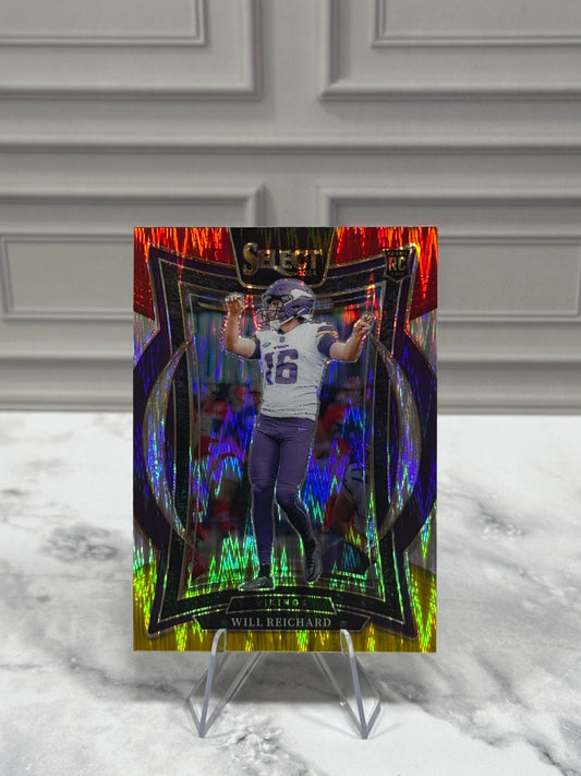 2024 Panini Select - Concourse Will Reichard #21 Red & Yellow Shock Prizm