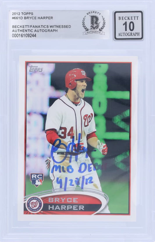 2012 Topps Series 2 - #661D Bryce Harper Rookie Auto "MLB Debut 4/28/12" (RC)