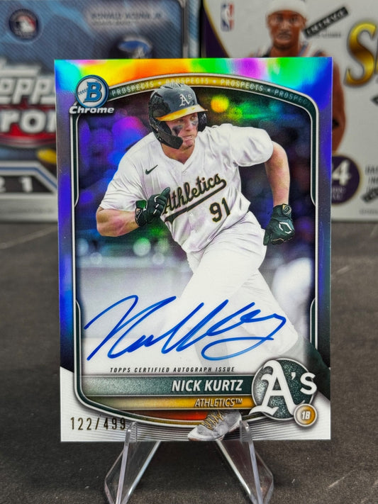 2025 Bowman - Nick Kurtz Chrome Prospect Autographs #CPA-NK Refractor /499
