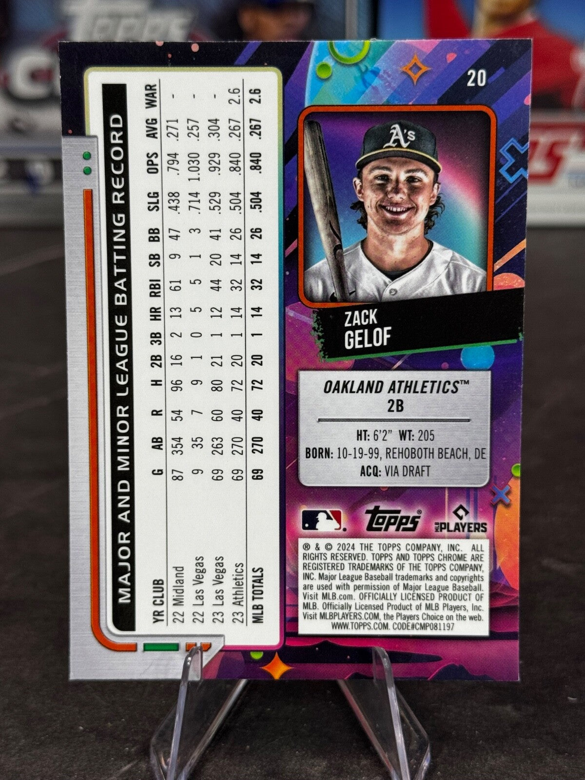2024 Topps Cosmic Chrome - Zack Gelof Rookie #20 (RC)