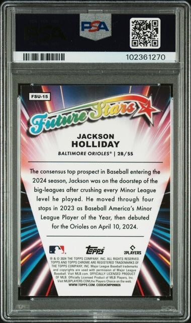 2024 Topps Chrome Update - Future Stars #FSU15 Jackson Holliday (RC) PSA 10