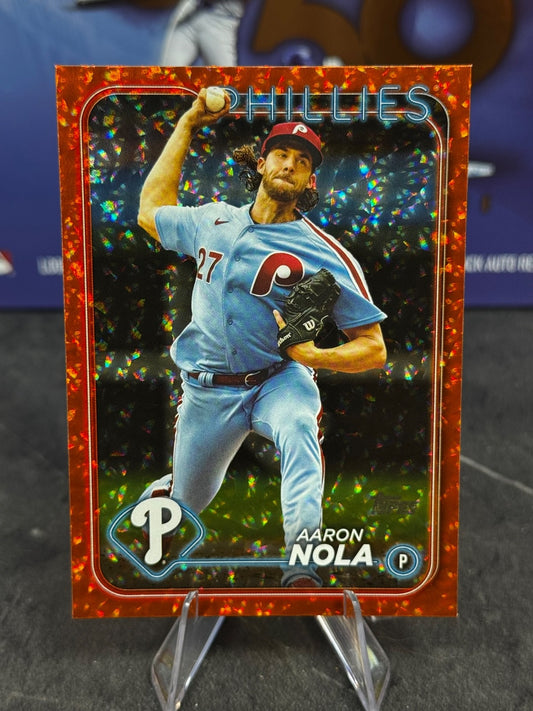 2024 Topps Series 2 - Aaron Nola #463 Orange Crackle Foil /299