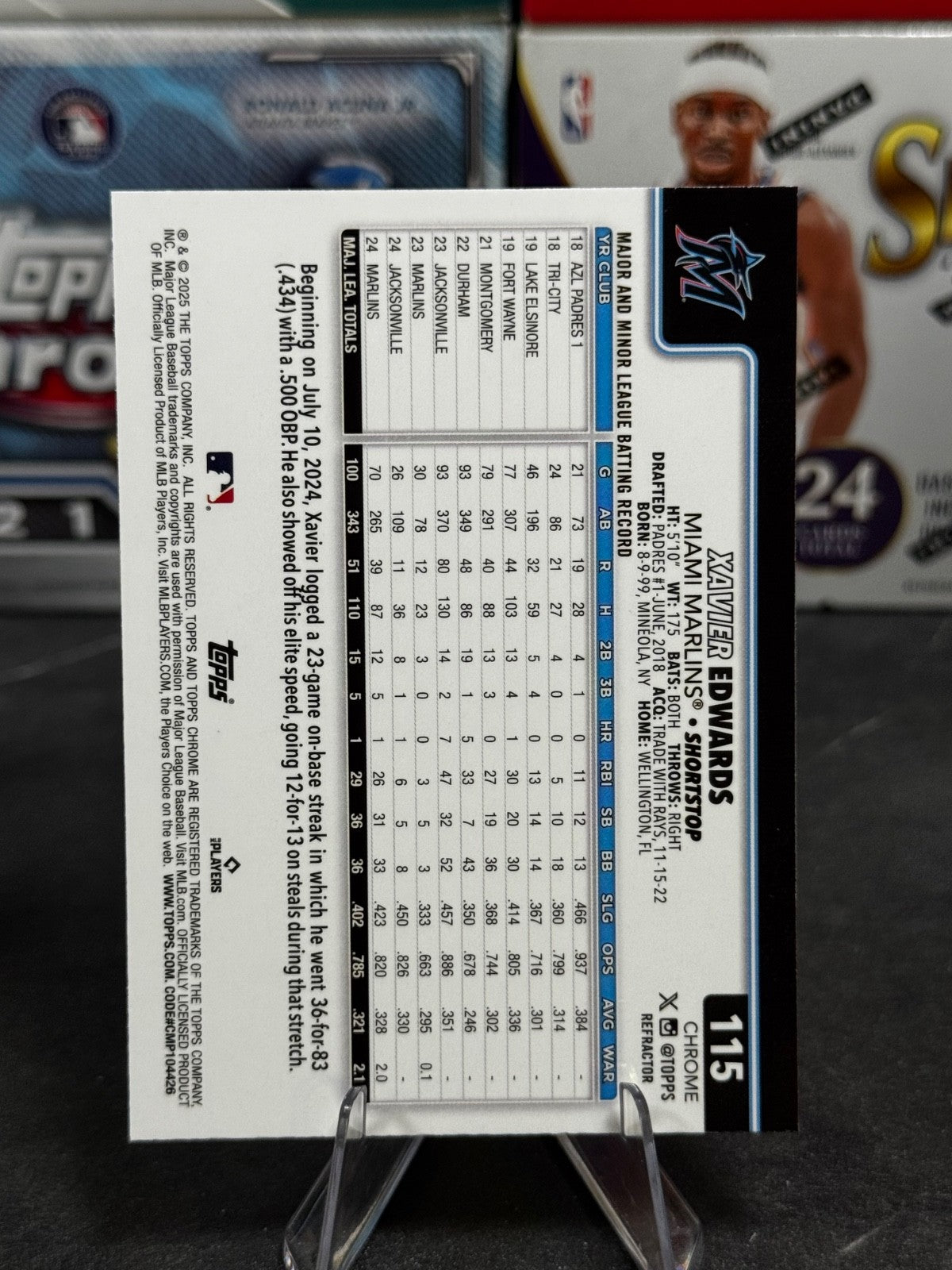 2025 Topps Chrome - #115 Xavier Edwards Refractor