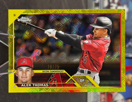 2023 Topps Chrome - Alek Thomas #186 Yellow Logofractor /75