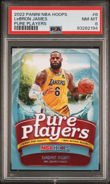 2022 PANINI NBA HOOPS PURE PLAYERS #8 LEBRON JAMES PURE PLAYERS PSA 8