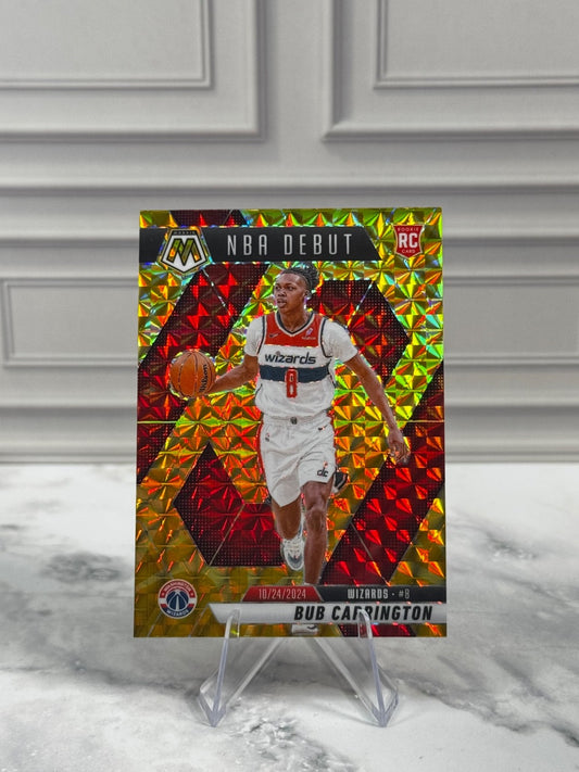 2024-25 Panini Mosaic - NBA Debut Bub Carrington #259 Reactive Yellow Prizm (RC)