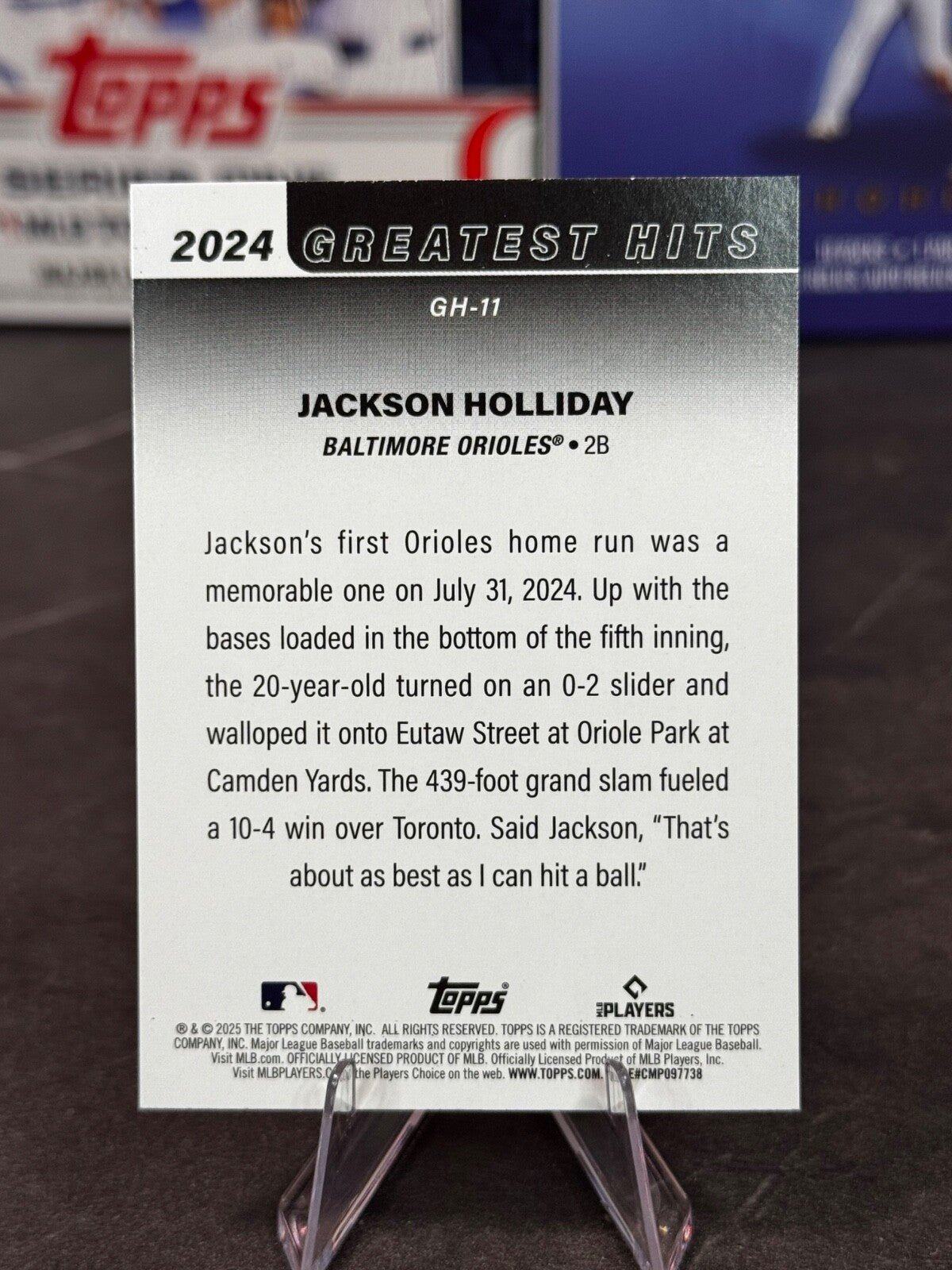 2025 Topps Series 1 - 2024 Greatest Hits Jackson Holliday #GH-11