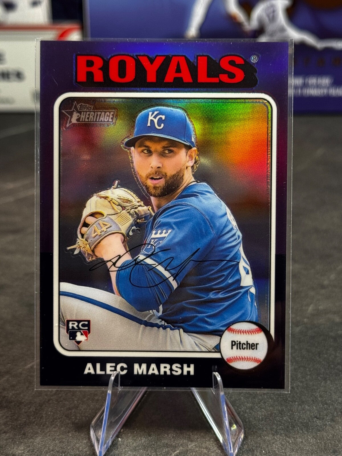 2024 Topps Series 1 - Alec Marsh #163 Purple Refractor (RC)