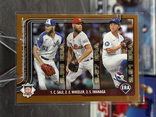 2025 Topps Series 1 - NL ERA Leaders #272 Chris Sale Zack Wheeler Imanaga
