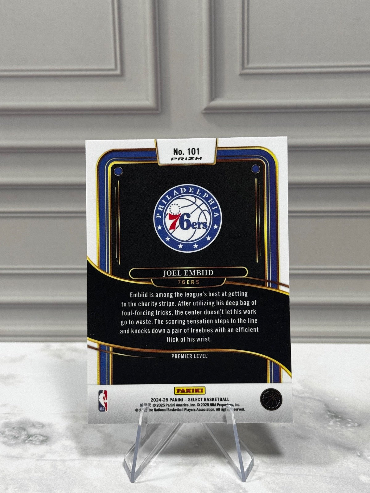 2024-25 Panini Select - Premier Level Joel Embiid #101 Green Whit Purple Prizm