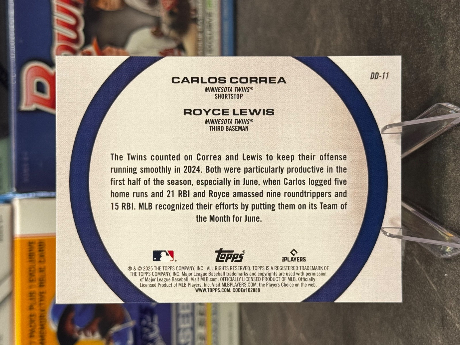 2025 Topps Series 2 - #DD-11 Dynamic Duos Carlos Correa/Royce Lewis TWINS