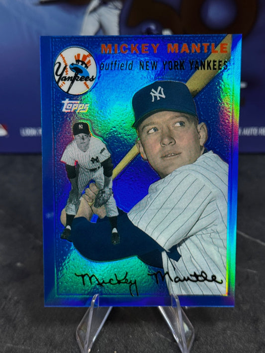 2008 Topps Chrome - Mickey Mantle Blue Refractor #MMR-54 Yankees 1954