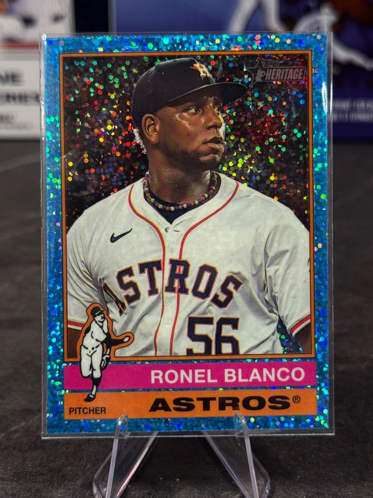 2025 Topps Heritage - Ronel Blanco #310 Blue Sparkle