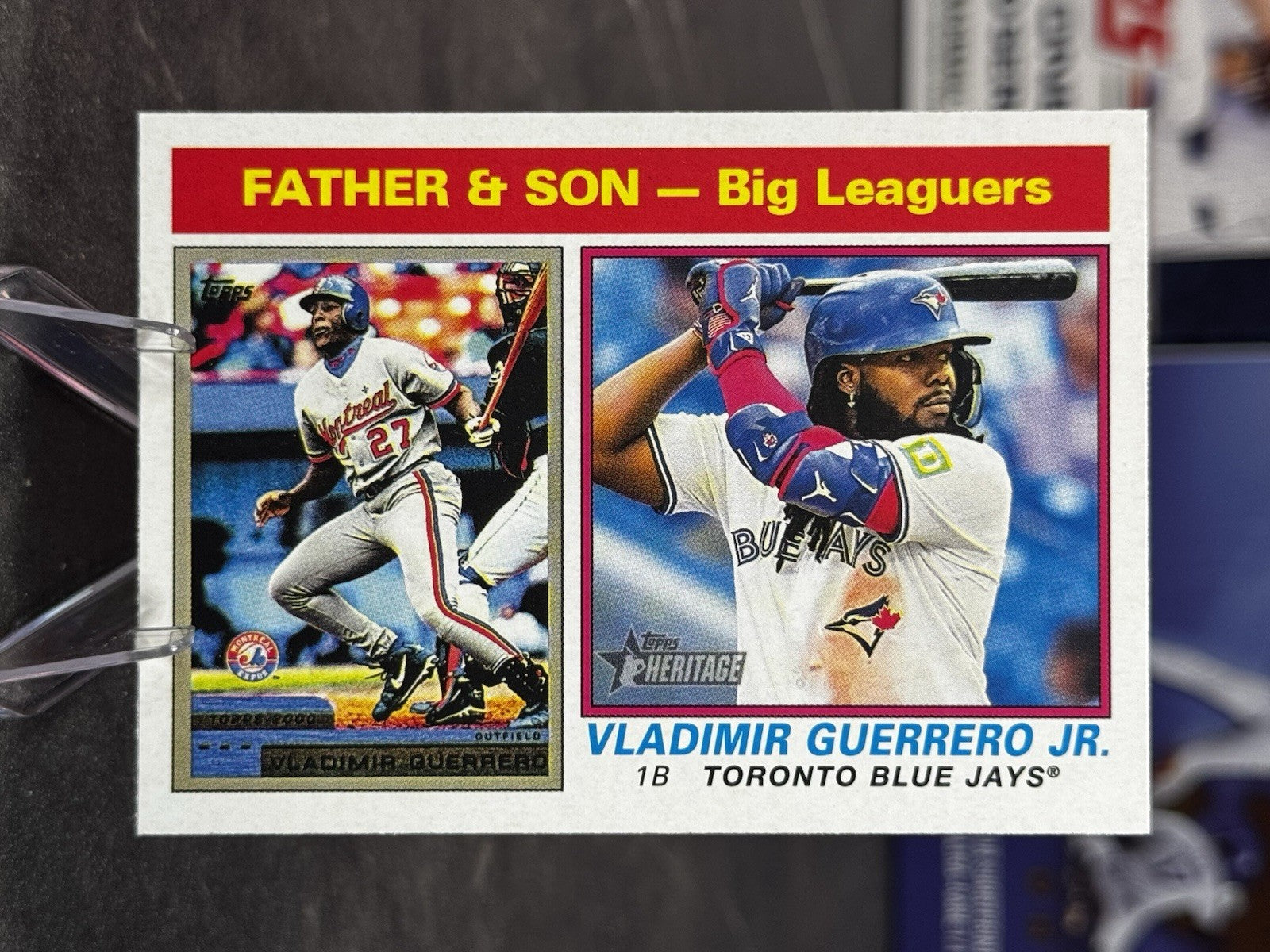 2025 Topps Heritage Baseball #69 Vladimir Guerrero / Vladimir Jr Father & Son
