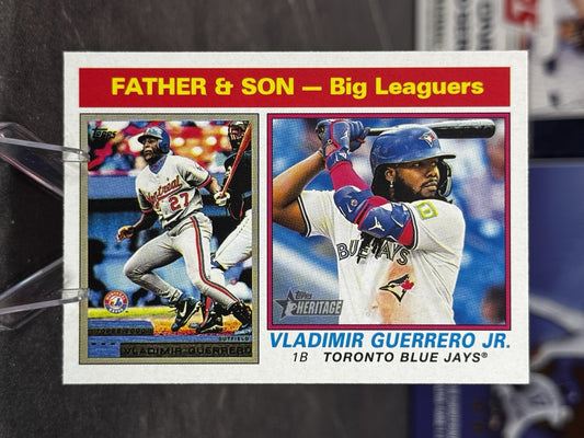 2025 Topps Heritage Baseball #69 Vladimir Guerrero / Vladimir Jr Father & Son
