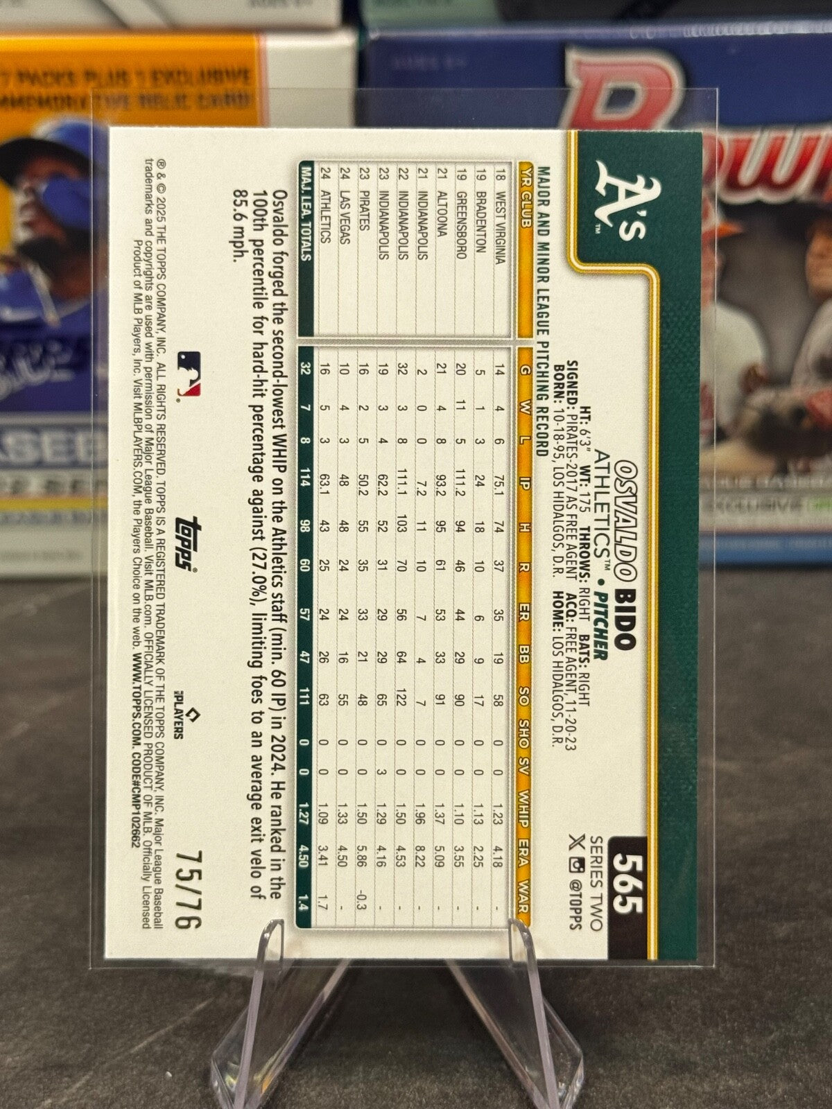 2025 Topps Series 2 - #565 Osvaldo Bido Flag Bido /76 Oakland A's