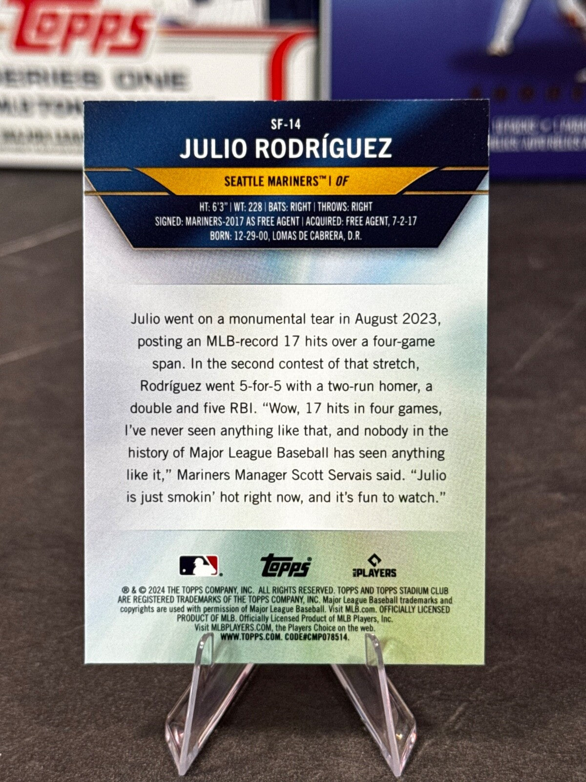 2024 Topps Stadium Club - Special Forces Julio Rodriguez #SF-14