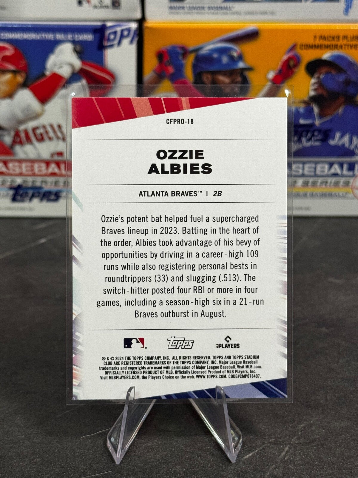 2024 Topps Stadium Club - Chief Fantasy Professionals Ozzie Albies #CFPRO-18
