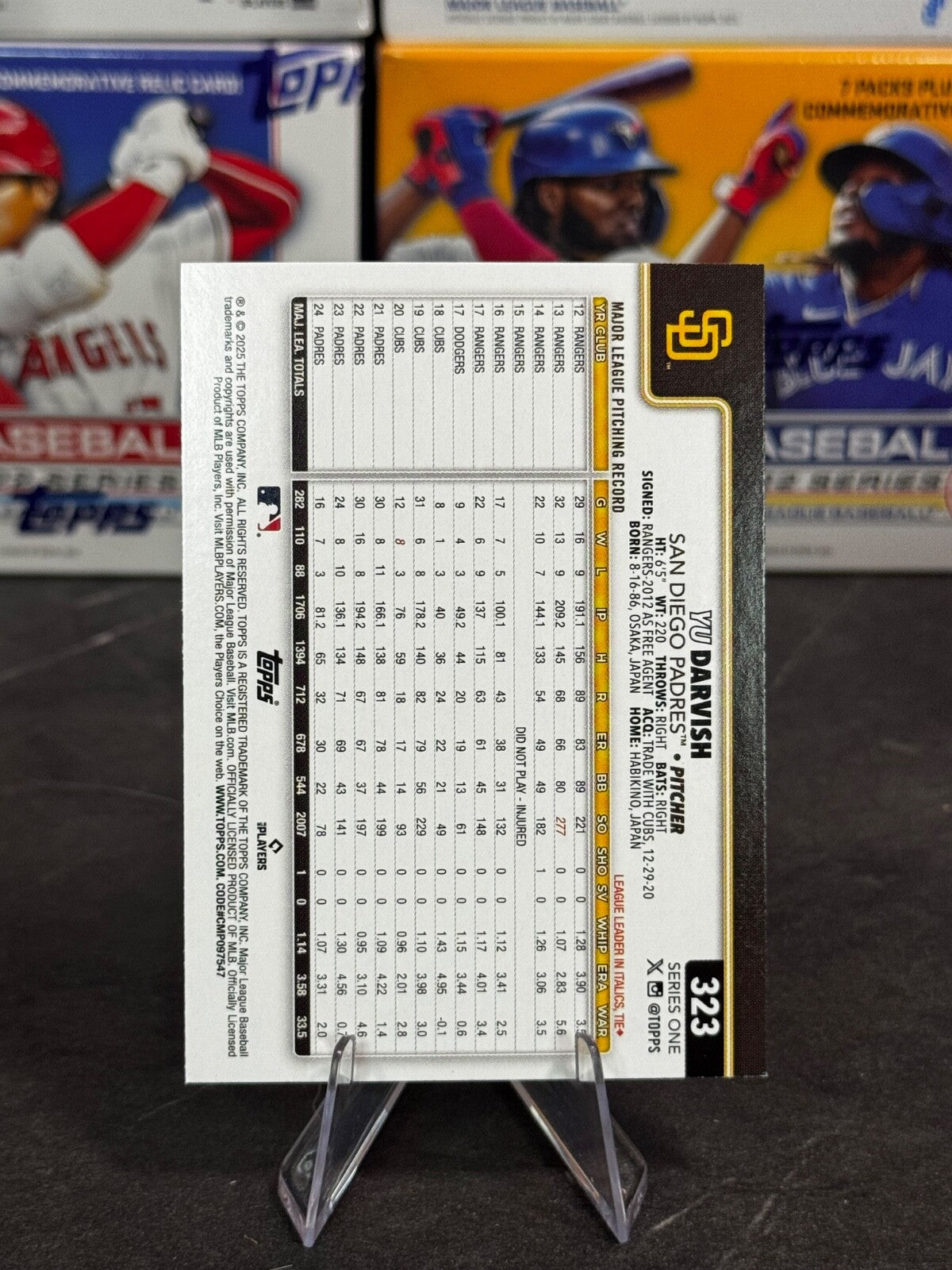 2025 Topps Series 1 - Yu Darvish #323 Confetti Sparkle
