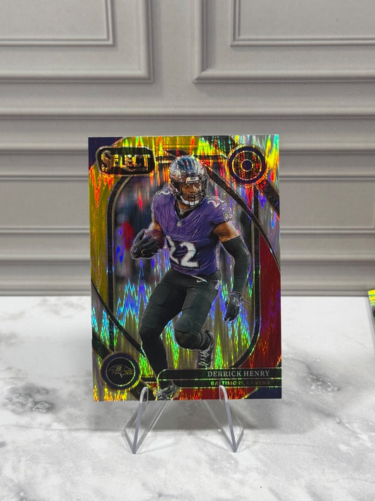 2024 Panini Select - Club Level Derrick Henry #249 Red & Yellow Shock Prizm