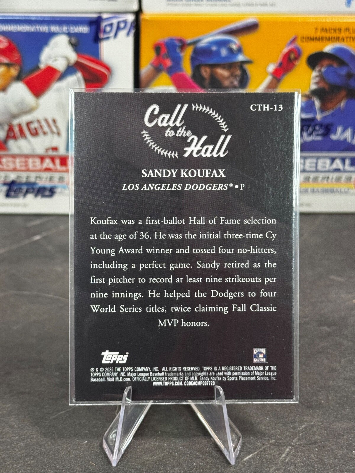 2025 Topps Series 1 - Call to the Hall Sandy Koufax #CTH-13