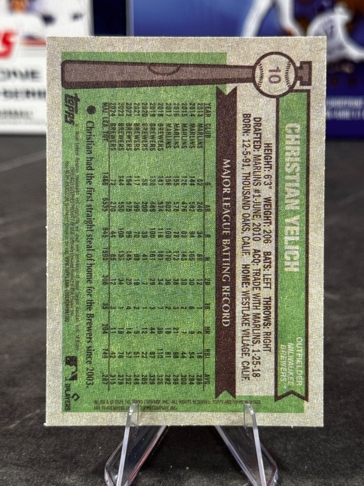 2025 Topps Heritage - Christian Yelich Blue Border #10
