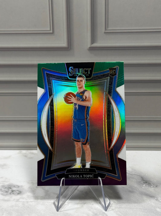 2024-25 Panini Select - Concourse Nikola Topic #89 Green White Purple Prizm (RC)
