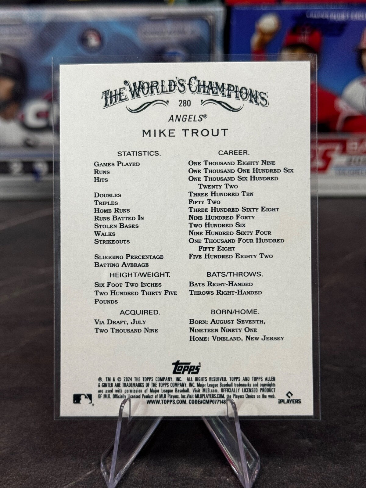 2024 Topps Allen & Ginter - Chrome Mike Trout #280 Refractor