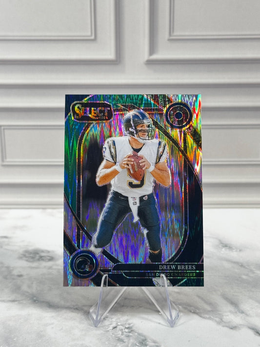 2024 Panini Select - Club Level Drew Brees #253 Red & Yellow Shock Prizm