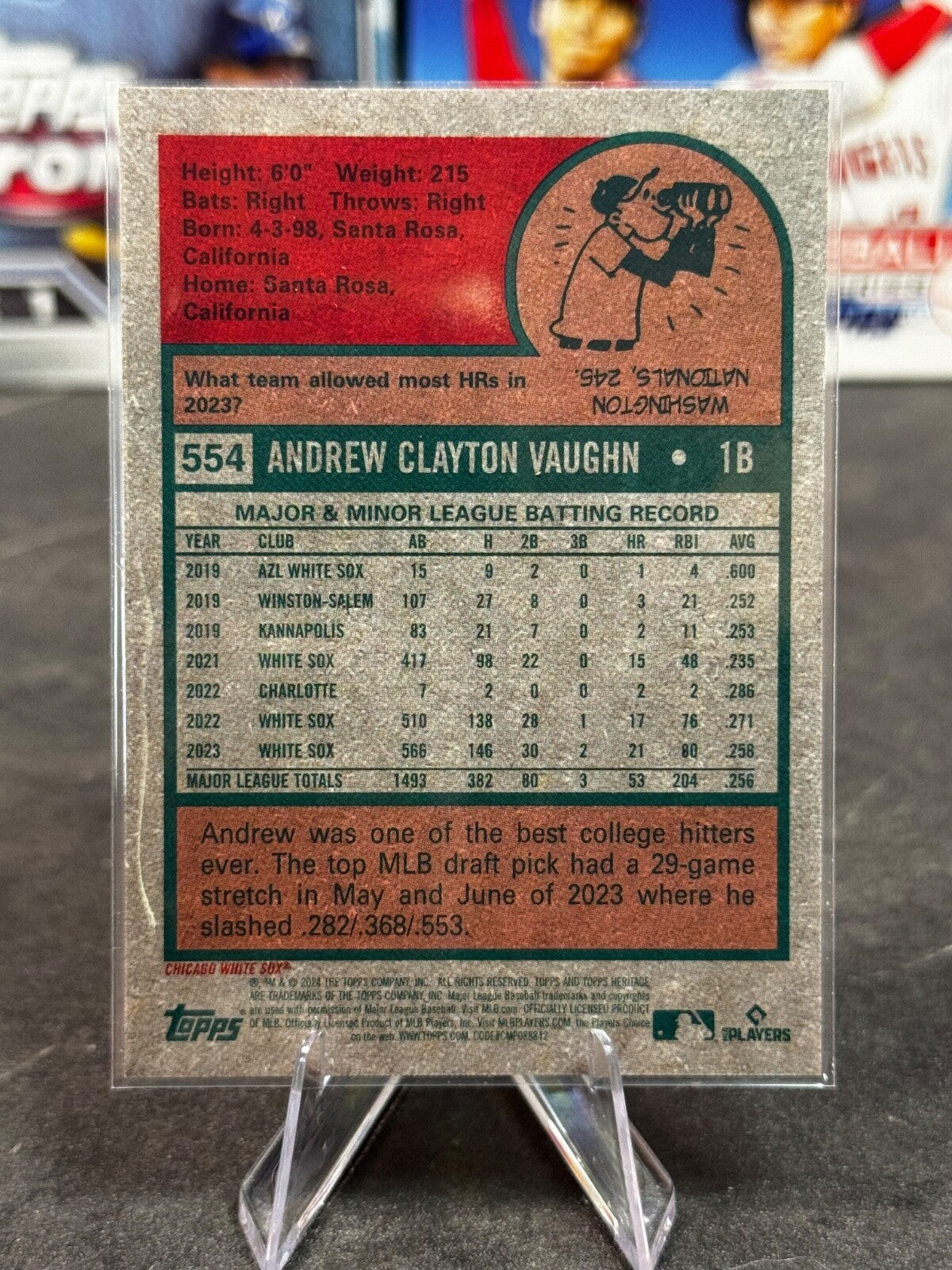 2024 Topps Heritage High Number - Andrew Vaughn #554 Refractor /699