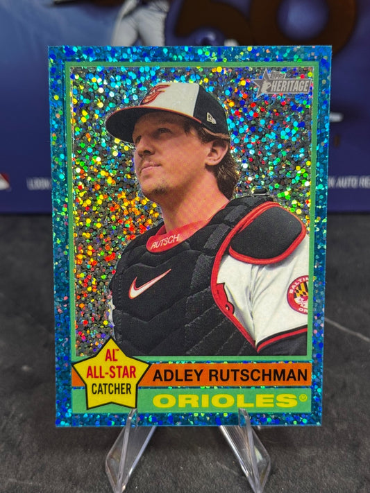 2025 Topps Heritage - Adley Rutschman #294 Chrome Light Blue Sparkle Refractor