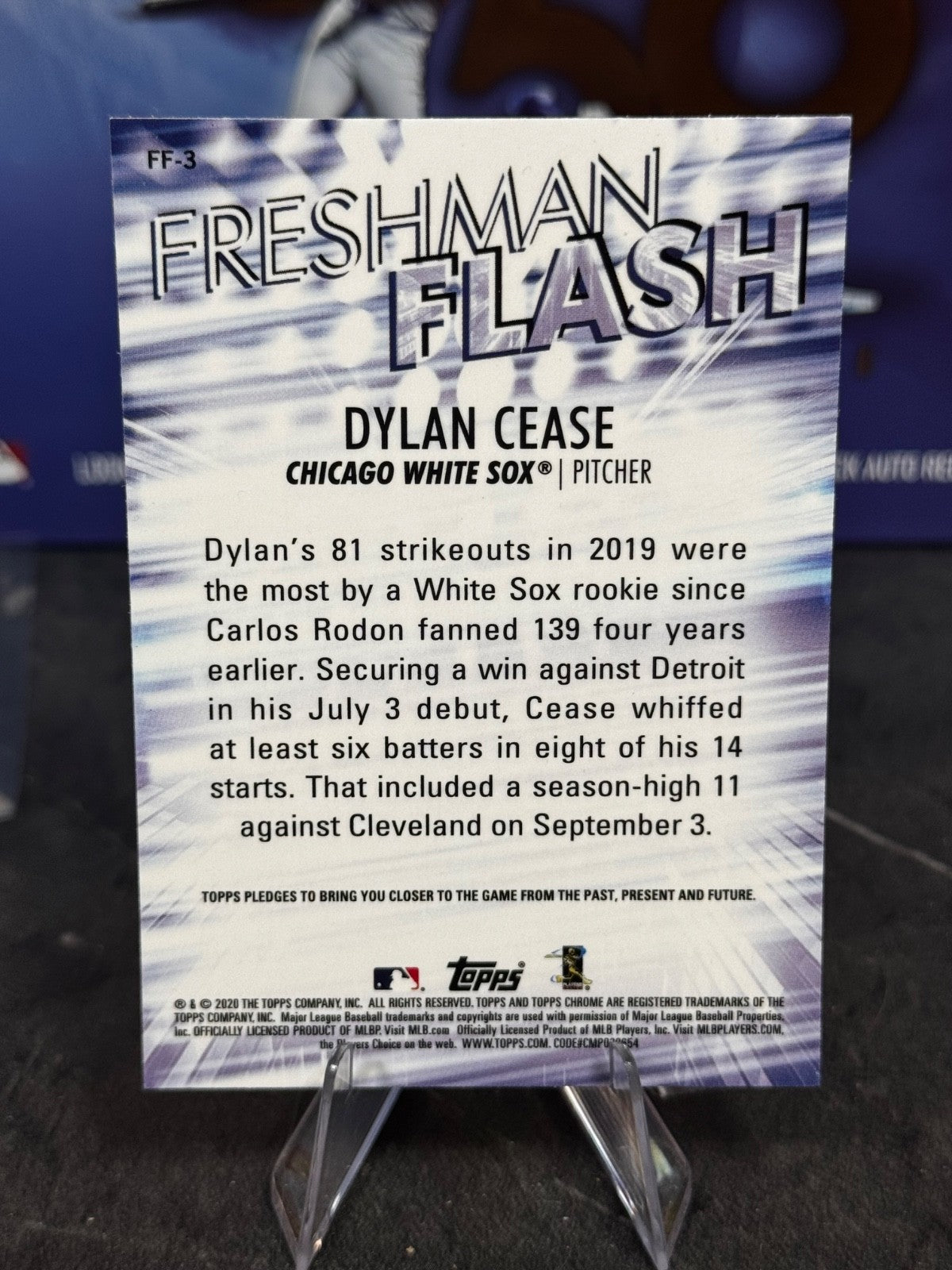 2020 Topps Chrome - Freshman Flash Dylan Cease Rookie #FF-3 (RC)