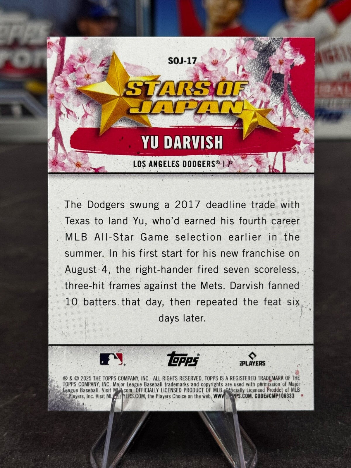 2025 Topps Series 1 Tokyo Series - Stars of Japan Yu Darvish #SOJ-17 Dodgers