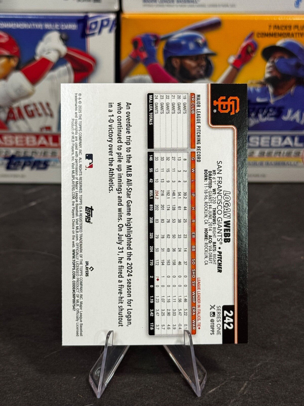 2025 Topps Series 1 - Logan Webb #242 Confetti Sparkle