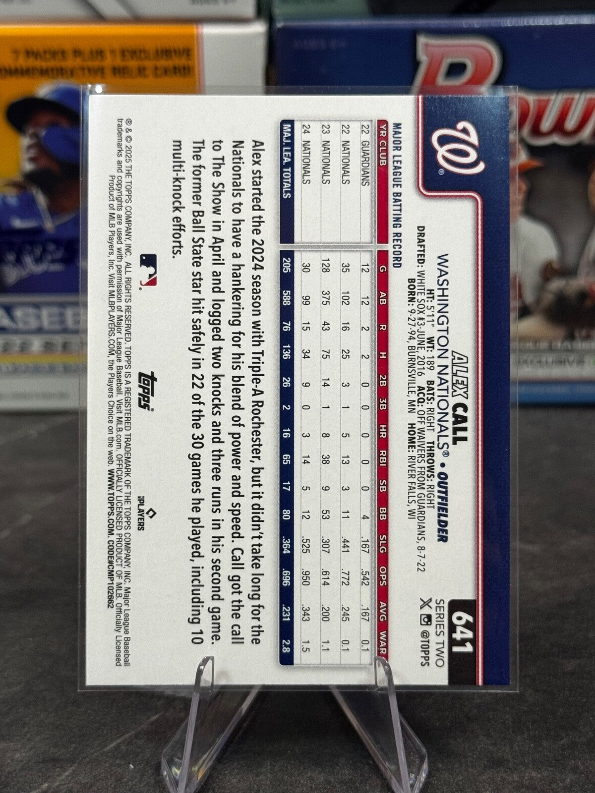 2025 Topps Series 2 - #641 Alex Call Rainbow Foil