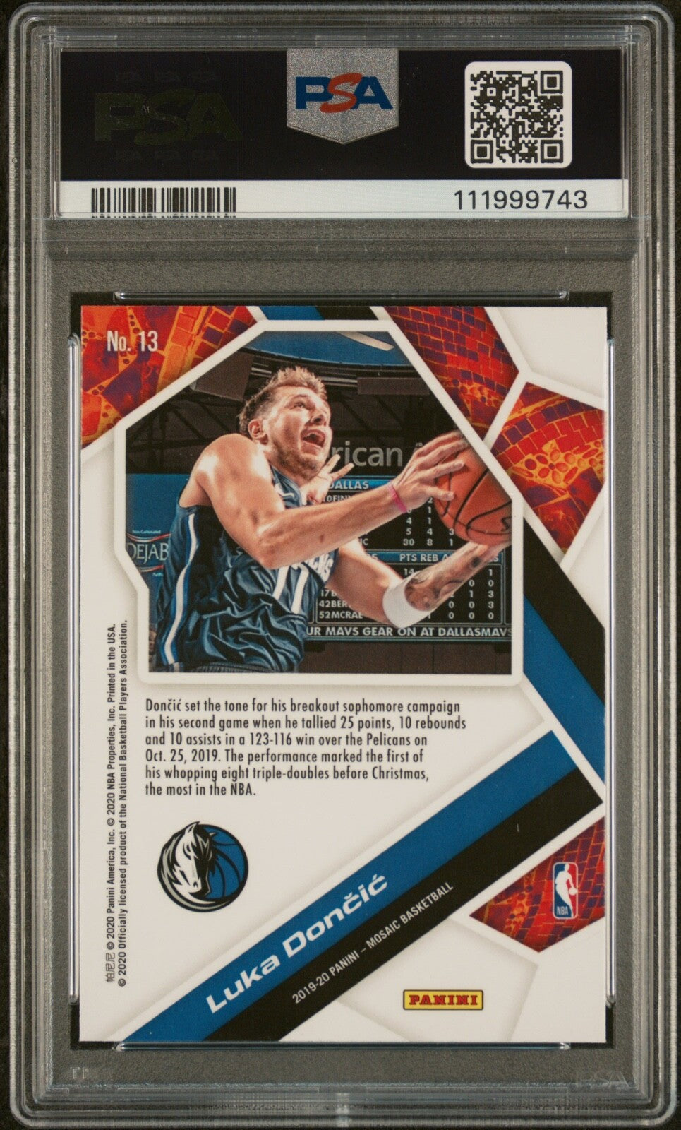 2019 Panini Mosaic - Will to Win #13 Luka Dončić PSA 9