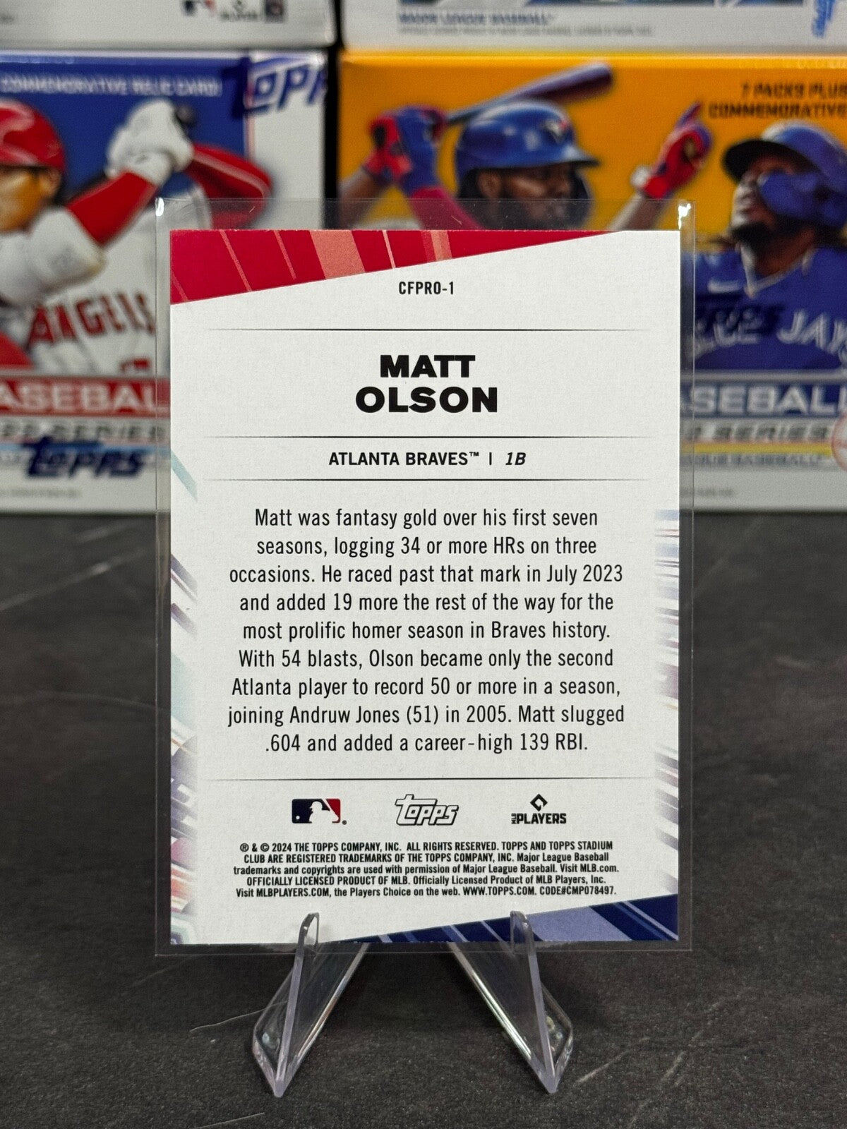 2024 Topps Stadium Club - Chief Fantasy Professionals Matt Olson #CFPRO-1